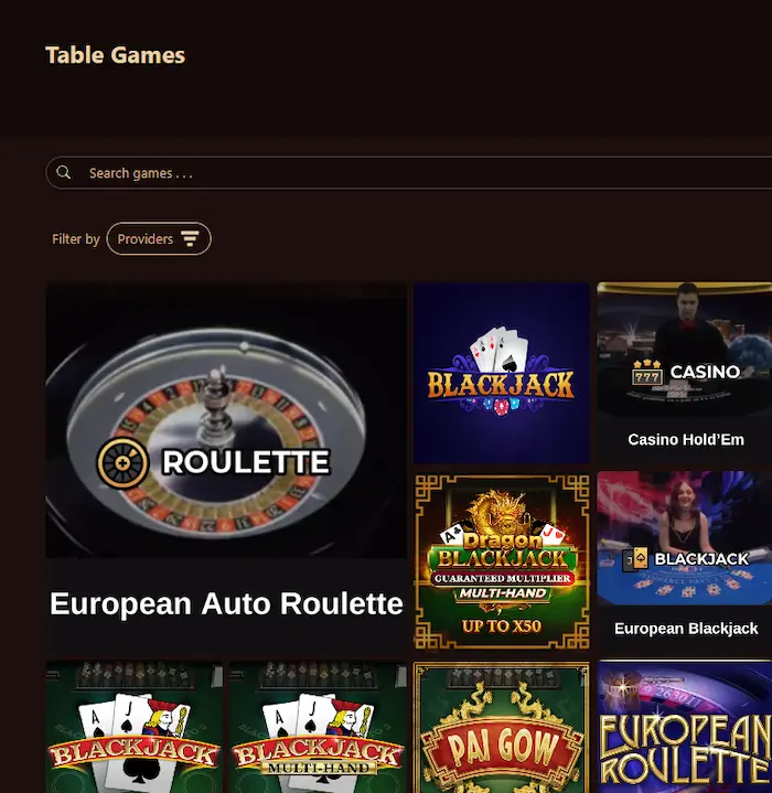 BetCave Casino table